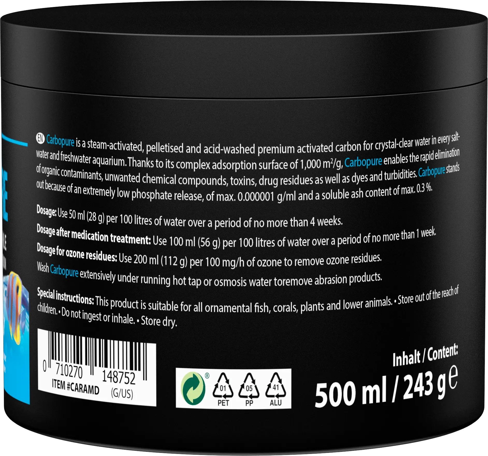 ARKA Carbopure: Premium-Aktivkohle für kristallklares Süßwasser im Aquarium!🐟✨ - AS+ AquaTimo