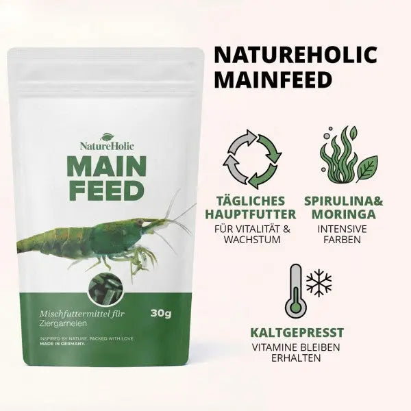 NatureHolic Futter-Set: Geballte Power für gesunde Garnelen, Krebse & Schnecken! AquaTimo