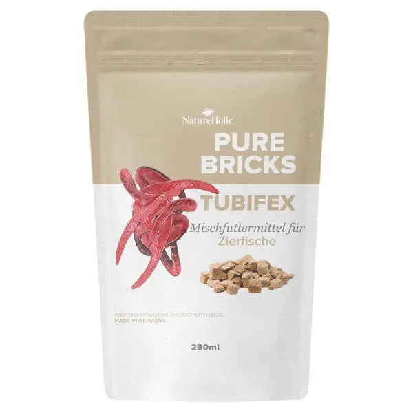 NatureHolic Pure Cubes Tubifex: 100 % Natur Pur – Gefriergetrocknete Schlammröhrenwürmer 🐛✨ AquaTimo