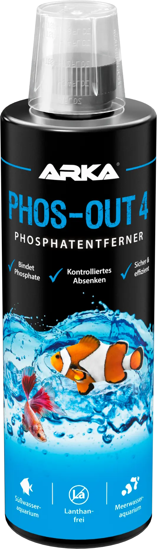 ARKA Phos-Out 4 – Der Flüssige Phosphatentferner für kristallklares Süßwasseraquarium-Wasser! 💧 - AS+ AquaTimo