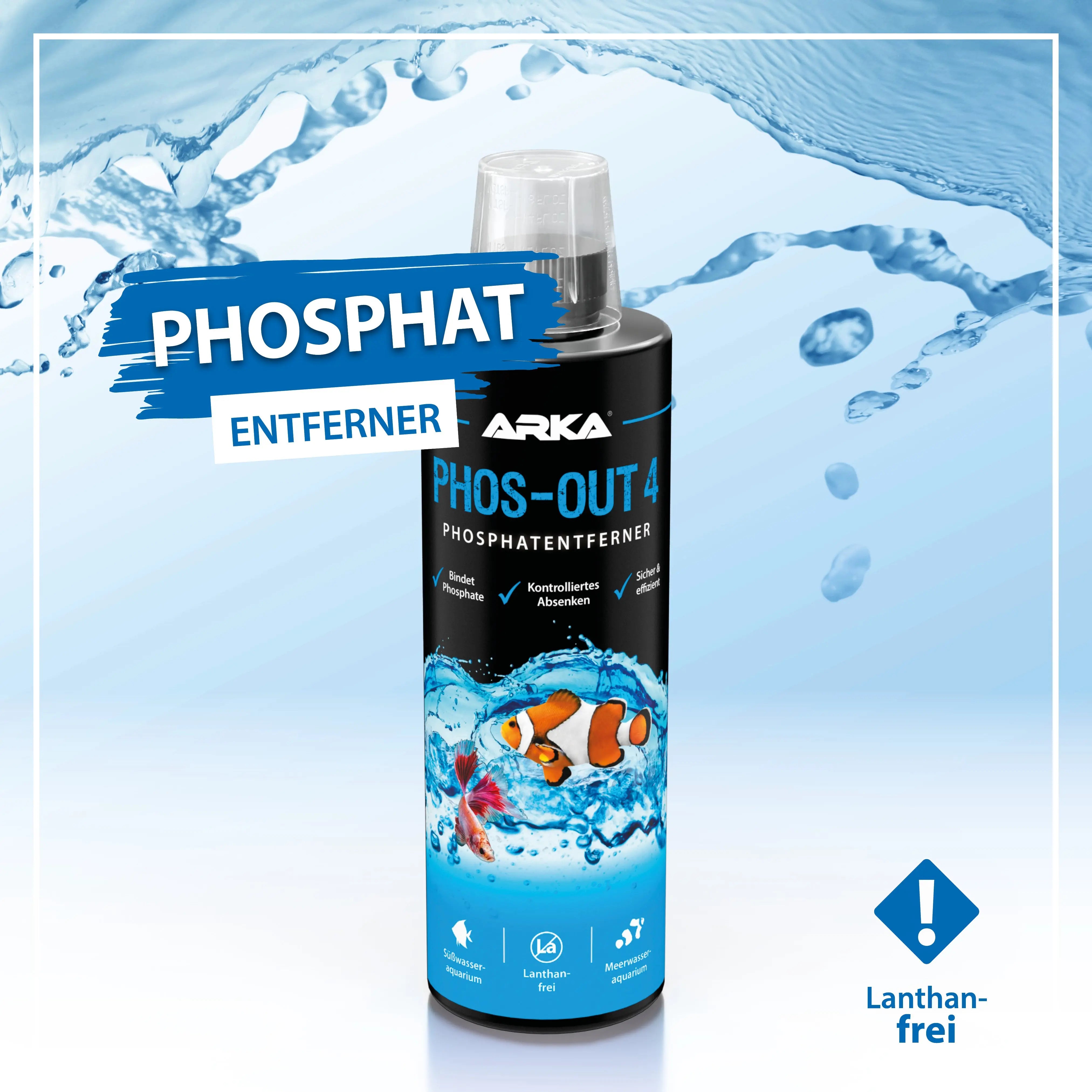 ARKA Phos-Out 4 – Der Flüssige Phosphatentferner für kristallklares Süßwasseraquarium-Wasser! 💧 - AS+ AquaTimo