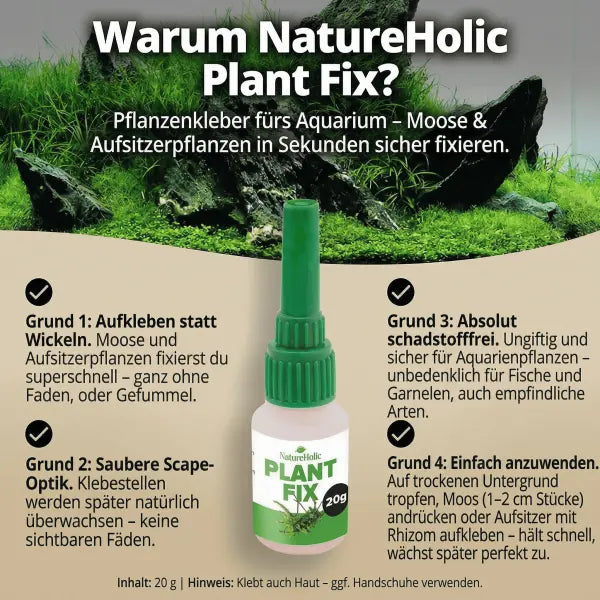 NatureHolic Pflanzenkleber: Die unsichtbare Lösung für dein Aquascaping – Moose und Aufsitzerpflanzen einfach kleben! 💧🌿 AquaTimo