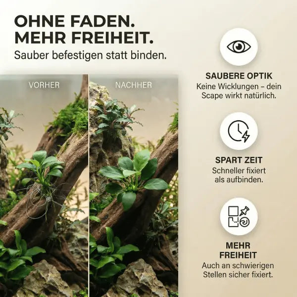 NatureHolic Pflanzenkleber: Die unsichtbare Lösung für dein Aquascaping – Moose und Aufsitzerpflanzen einfach kleben! 💧🌿 AquaTimo