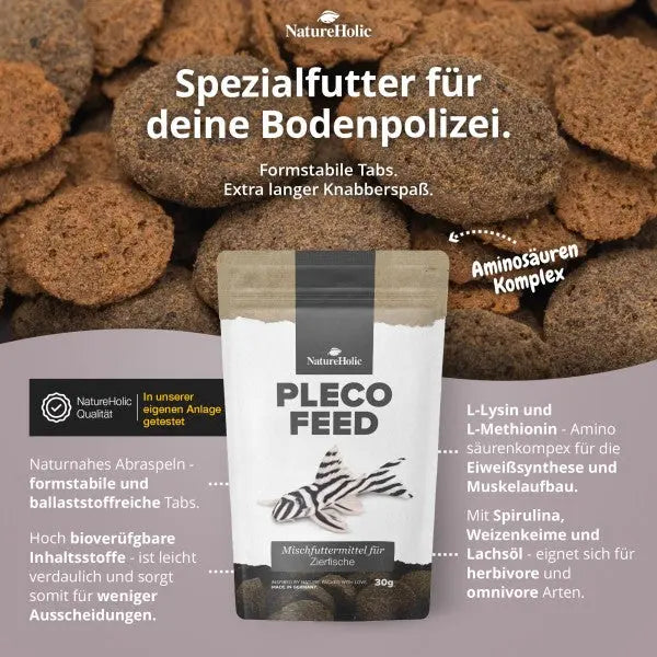 NatureHolic Plecofeed: Die professionelle Vollnahrung – Extra harte Tabs für deine Saugwelse & klares Aquarienwasser! 🛡️🌿 AquaTimo