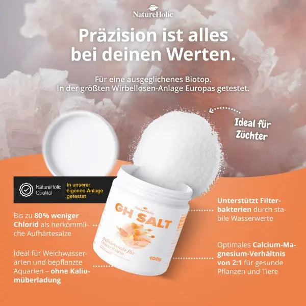 NatureHolic GH+ Salt: Dein chloridreduziertes Aufhärtesalz für die perfekte Gesamthärte im Süßwasseraquarium! 💧🌿 AquaTimo