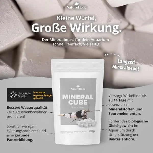 NatureHolic MineralCubes "Pure Mineral": Der ultimative Mineral-Booster für Garnelen, Schnecken und Krebse 💎 AquaTimo