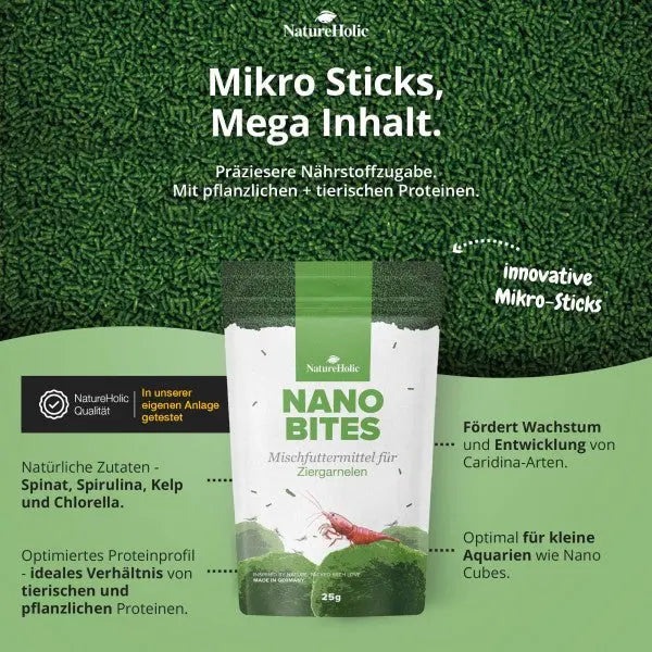 NatureHolic Nano Bites: Dein Premium-Mikrosticks-Futter für maximale Vitalität in deinem Nano-Aquarium! 🦐🚀 AquaTimo