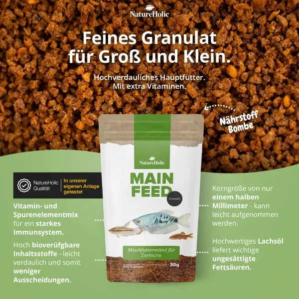 NatureHolic Hauptfeed: Dein Schlüssel zu vitalen Fischen & klarem Wasser AquaTimo