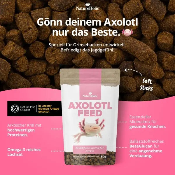NatureHolic AxolotlFeed: Das Softfutter mit LT71 Power für dein Axolotl Aquarium! AquaTimo