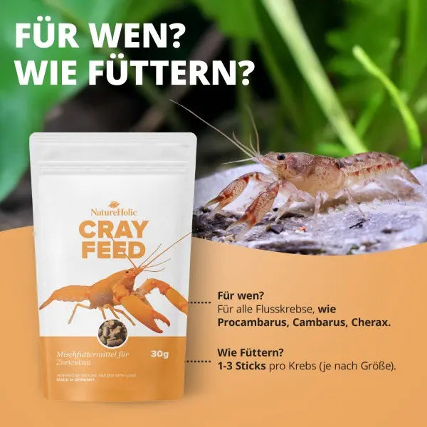 NatureHolic Krebsfeed Sticks: Premium Krebsfutter für gesunde Häutung und Wachstum AquaTimo