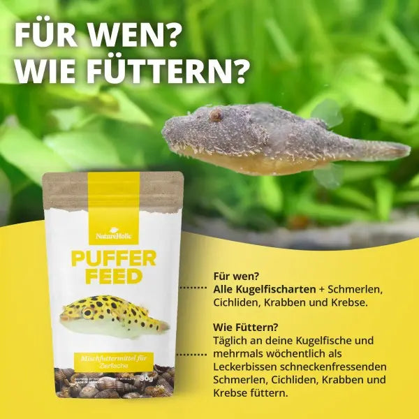 NatureHolic Pufferfeed: Das lebensnotwendige Alleinfuttermittel aus gefriergetrockneten Meeresschnecken für gesunde Kugelfische! 🐡 AquaTimo