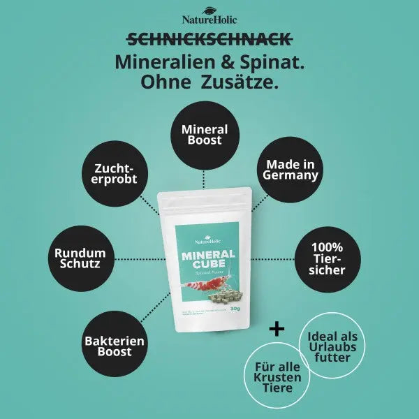 NatureHolic MineralCubes "Spinach Power": Die innovative Two-in-One Lösung für Mineralstoffe & dein stressfreies Ferienfutter! 🌿 AquaTimo