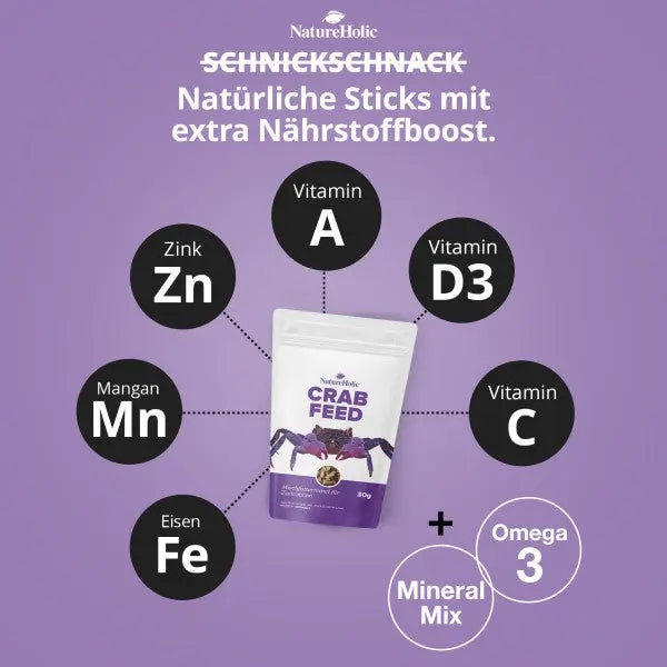 NatureHolic Crabfeed Sticks: Das Alleinfutter für deine Krabben – Optimal für Häutung & Farbenpracht! 🦀 AquaTimo