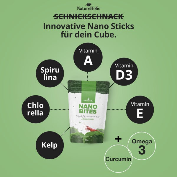 NatureHolic Nano Bites: Dein Premium-Mikrosticks-Futter für maximale Vitalität in deinem Nano-Aquarium! 🦐🚀