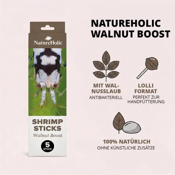 NatureHolic Shrimp Sticks Walnut Boost: Die antibakterielle Walnuss-Leckerei für Wirbellose! 🌿🍤 AquaTimo