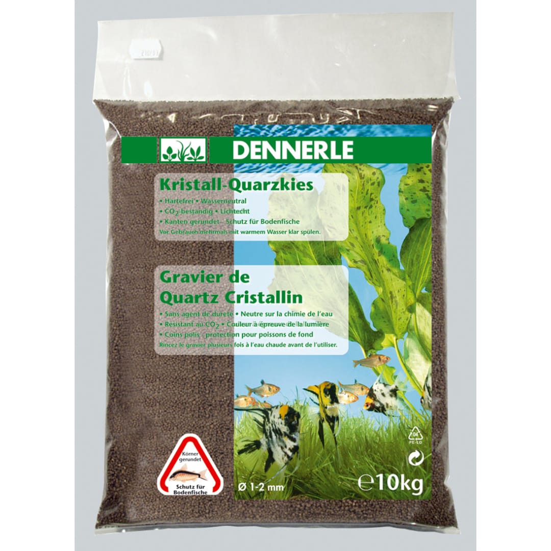 Dennerle Aquarienkies Dunkelbraun 10 kg - Bodengrund für Aquarien - Körnung 1-2 mm - AS+