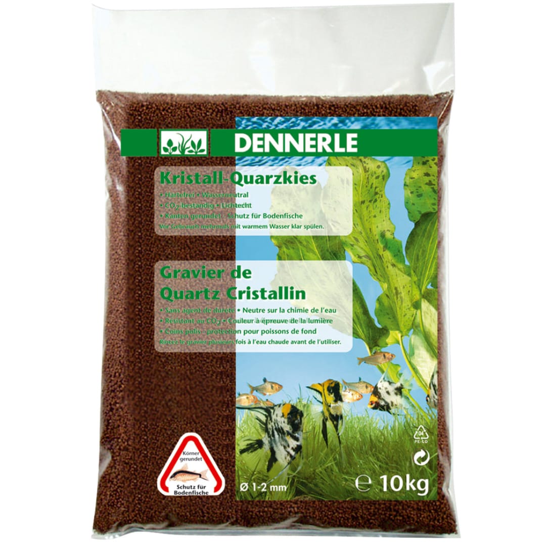 Dennerle Aquarienkies Rehbraun 10 kg - Bodengrund für Aquarien - Körnung 1-2 mm - AS+