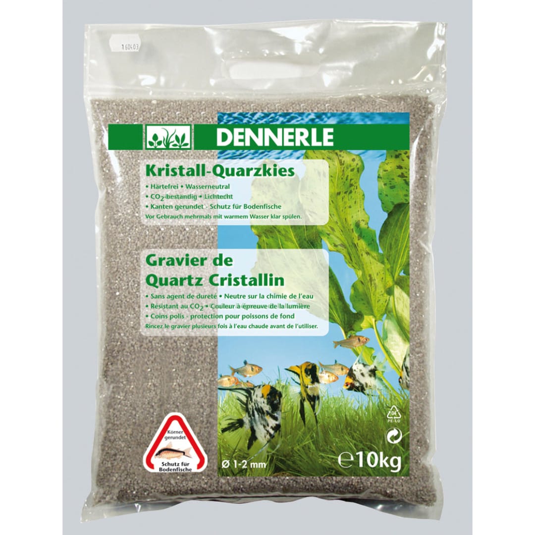 Dennerle Aquarienkies Naturweiß 10 kg - Bodengrund für Aquarien - Körnung 1-2 mm - AS+