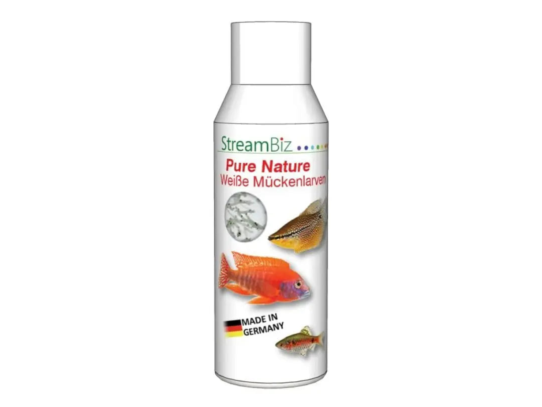 StreamBiz Pure Nature Weiße Mückenlarven – Schonendes Naturfutter für empfindliche Zierfische & Garnelen - AS+ AquaTimo