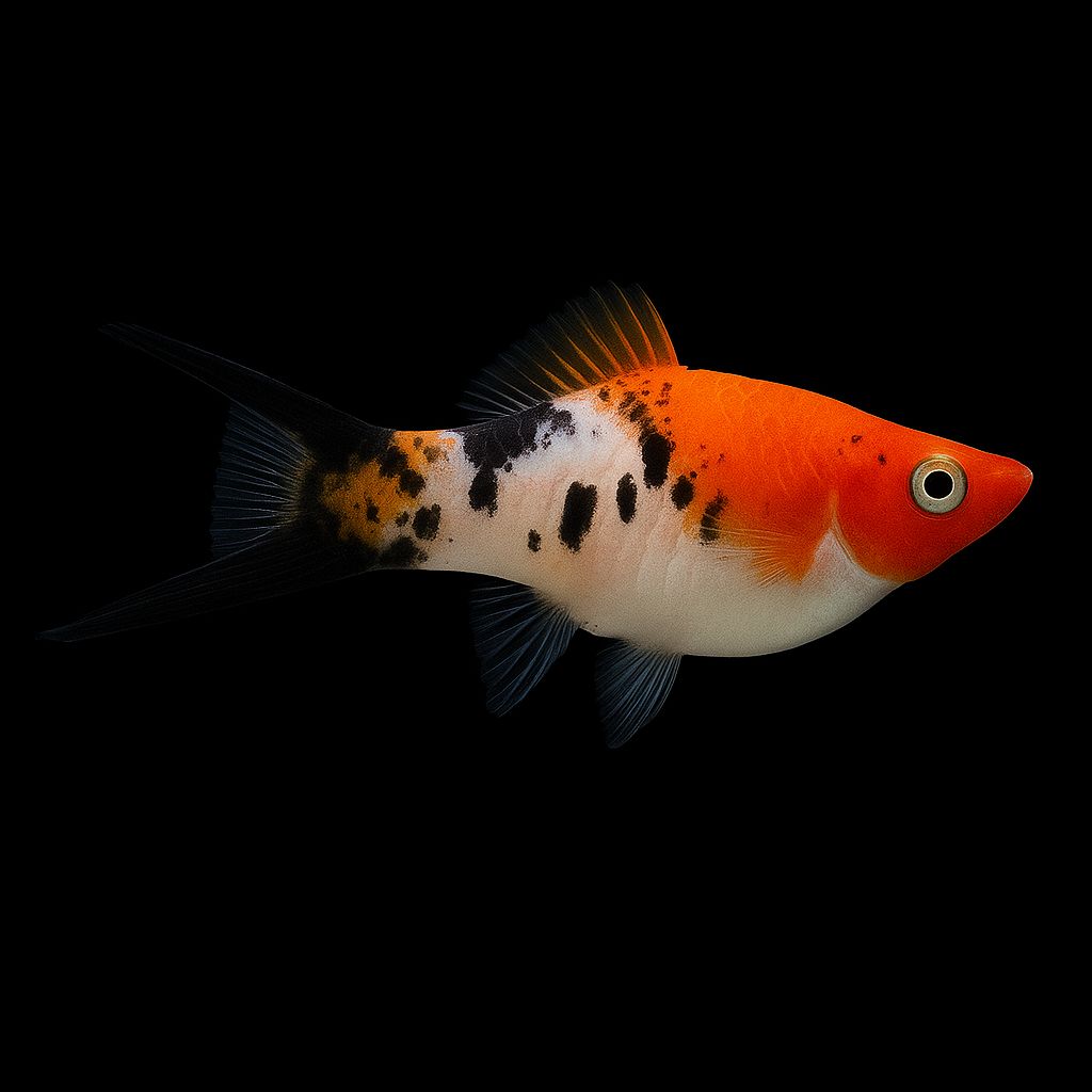 Schwertträger Shiro-Utsuri – Koi-inspirierter Kontrast in Schwarz-Weiß