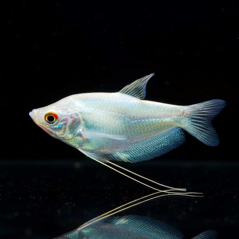 Mondscheinfadenfisch - Trichogaster microlepis (auch bekannt als Trichopodus microlepis)