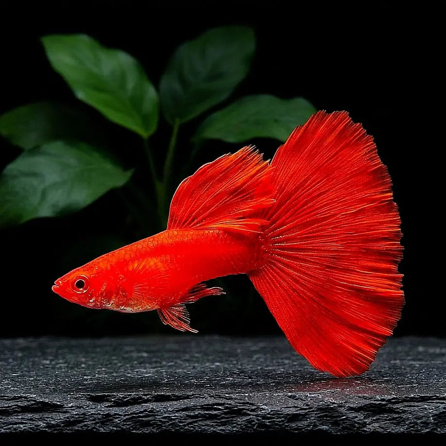 Hochzucht Guppy - ❤️ Full Red AquaTimo