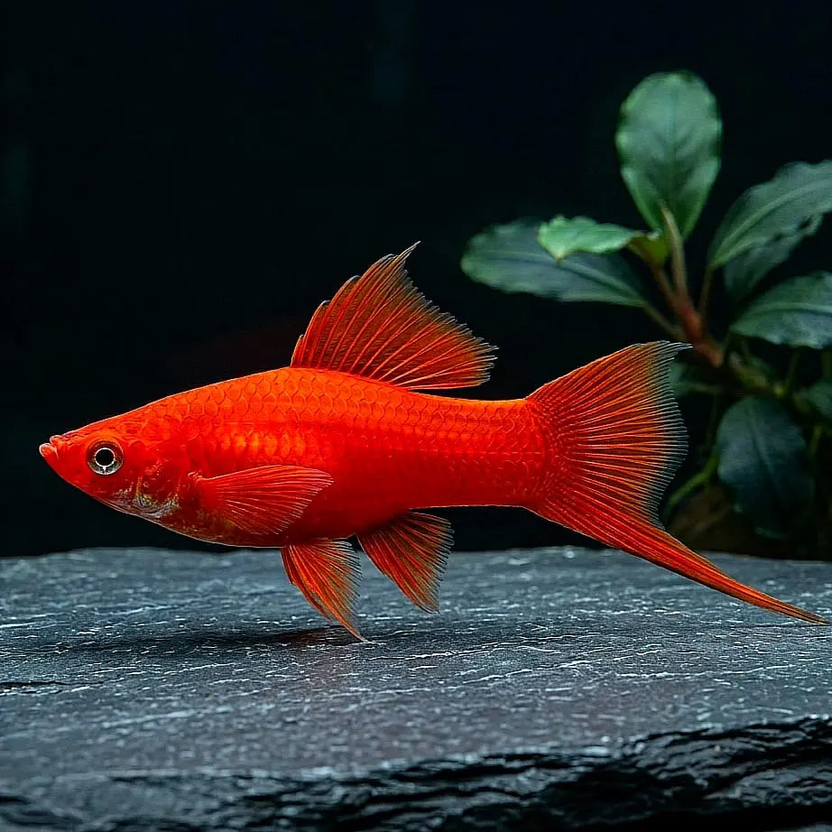 Schwertträger Komet-Rot – Leuchtend rot mit strahlendem Schweif AquaTimo