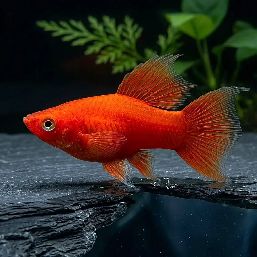 Platy Mickey Mouse Neon Rot – Leuchtender Farbakzent mit Kultmuster AquaTimo