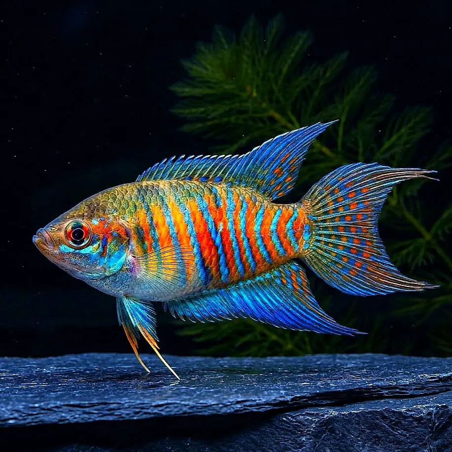 Gestreifte Fadenfisch (Colisa fasciata bzw. Trichogaster fasciata) AquaTimo