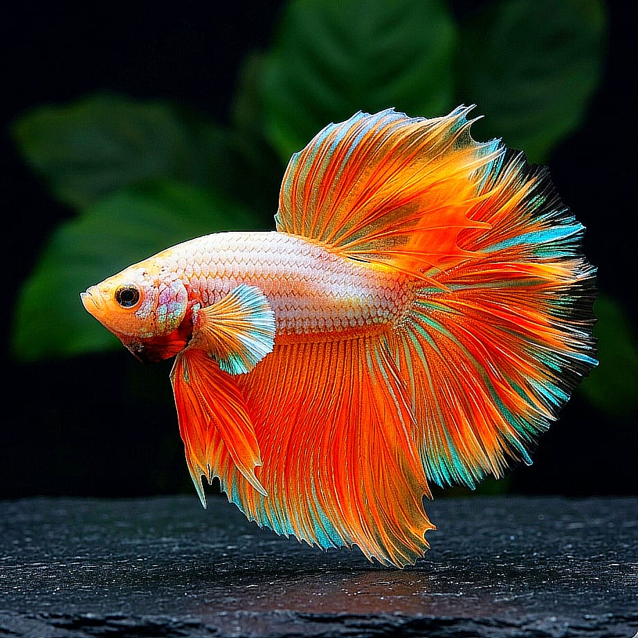 Betta splendens "Halfmoon Dragon Gold" – Eleganter Kampffisch mit gold-schimmernder Drachenzeichnung