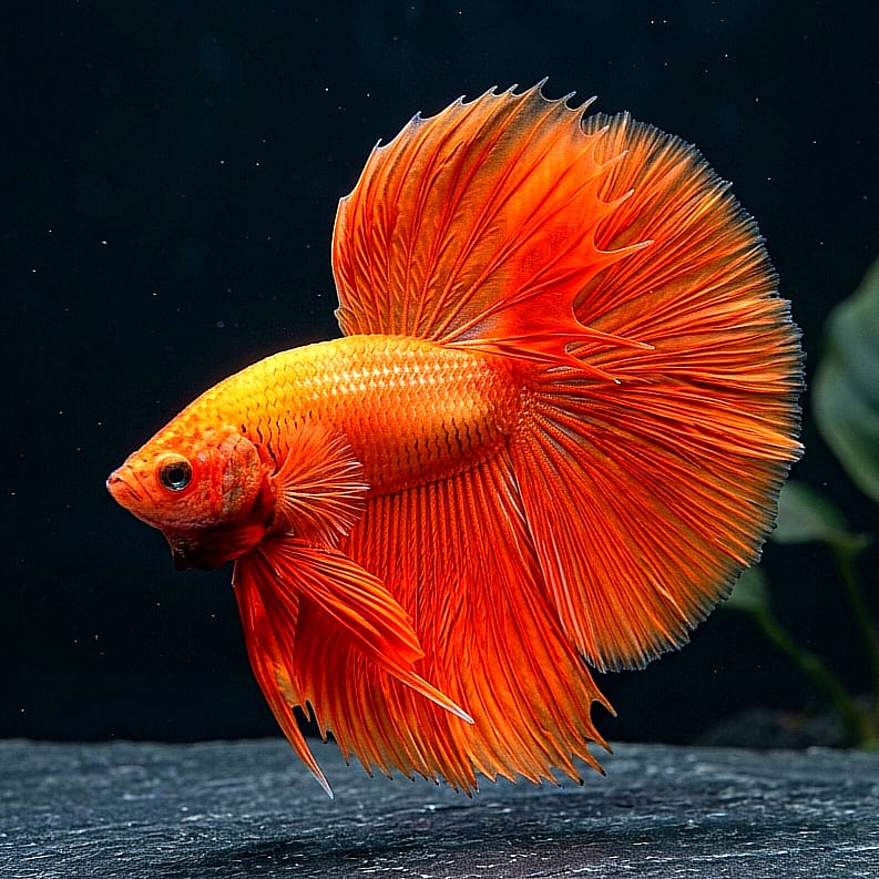 Kampffisch Betta splendens – Halfmoon Orange