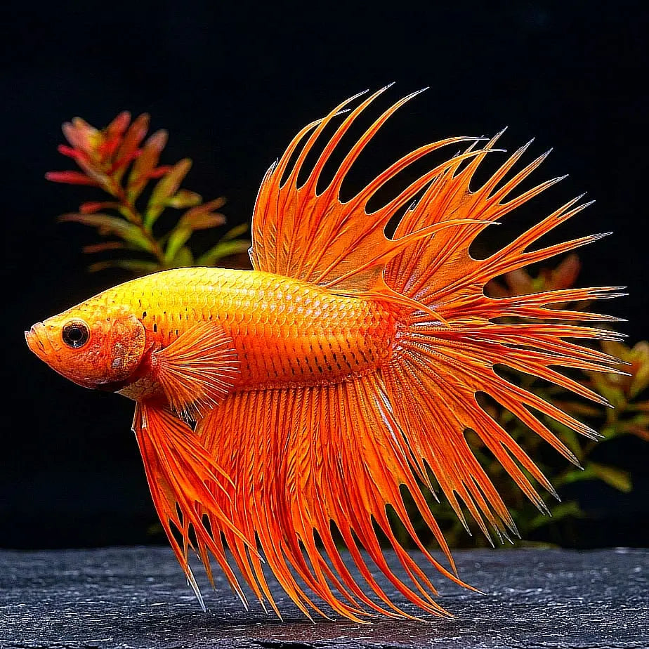 Kampffisch Betta splendens – Corwntail Orange AquaTimo