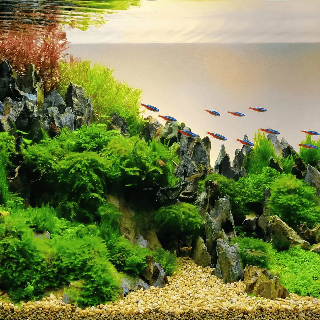 NatureHolic Naturkies Yellowstone River – Warme Fluss-Optik für dein Aquarium AquaTimo