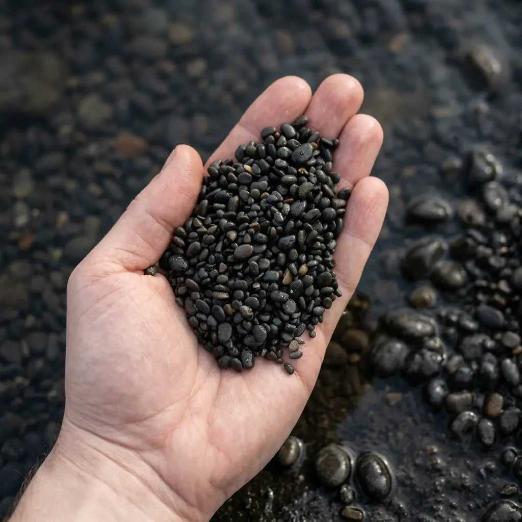 NatureHolic Garnelen Kies – Natürlicher, schwarzer Bodengrund für deine Zwerggarnelen AquaTimo