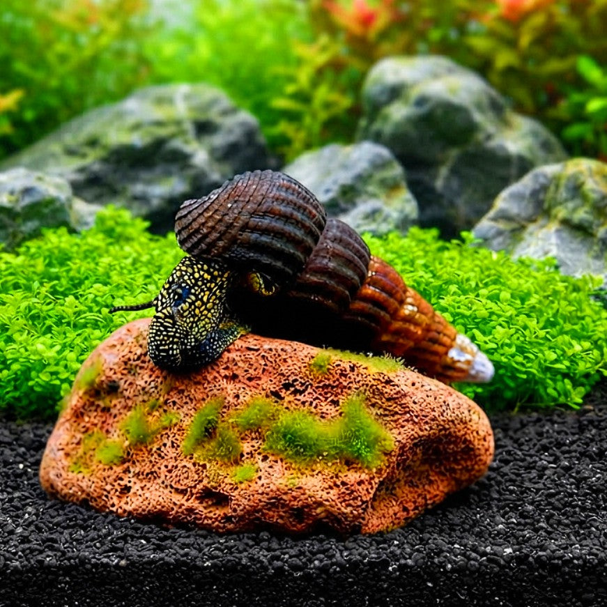 Tylomelania towutensis - 💛🖤Goldpunkt-Pososchnecke