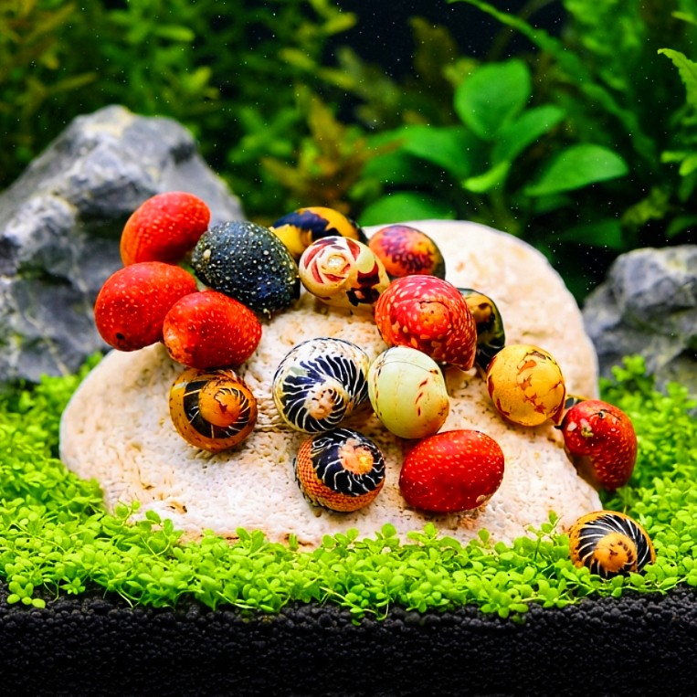 Clithon sowerbianum - 💙❤️🧡💛Fantasie-Geweihschnecke