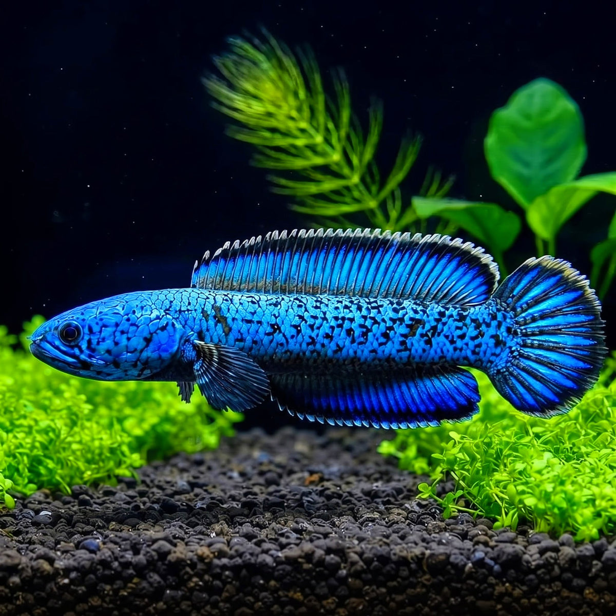Channa Andrao – Blauer Regenbogen-Schlangenkopffisch