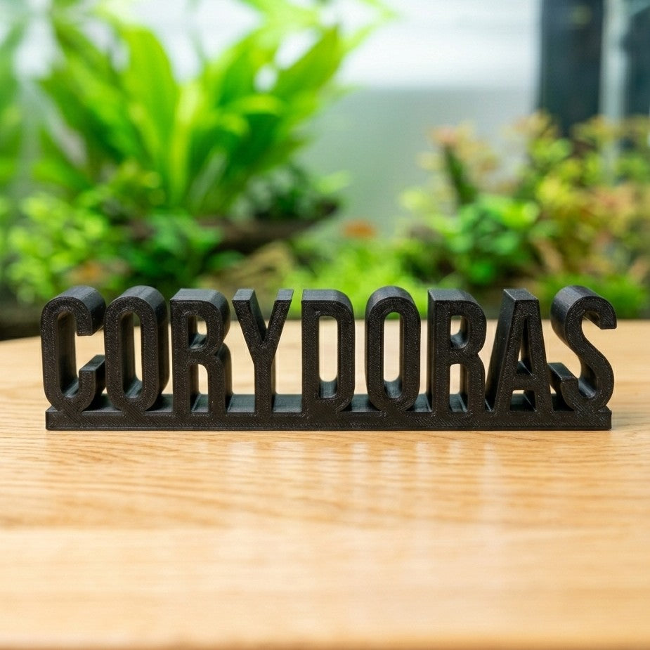 Exklusiver "Corydoras" Schriftzug Deko (ca. 15 cm) | Das Must-Have für Panzerwels-Fans! - DS+