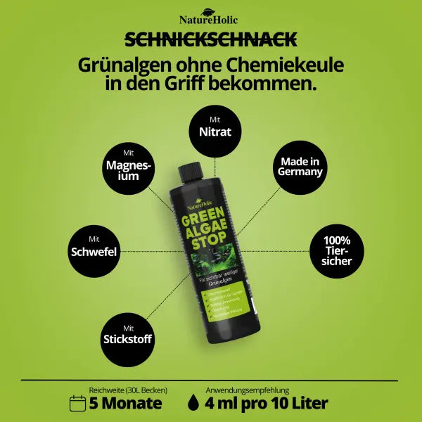 NatureHolic Green Algae Stop: Dein natürlicher Grünalgenblocker – Bekämpfe Nährstoffungleichgewicht und stärke deine Aquarienpflanzen! 🌿🛡️ AquaTimo