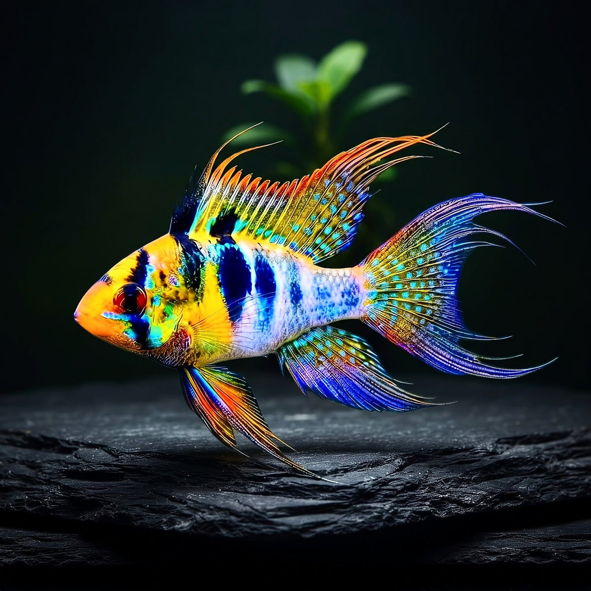 Schmetterlingsbuntbarsch 🧡💙 „LongFin“ – Microgeophagus ramirezi
