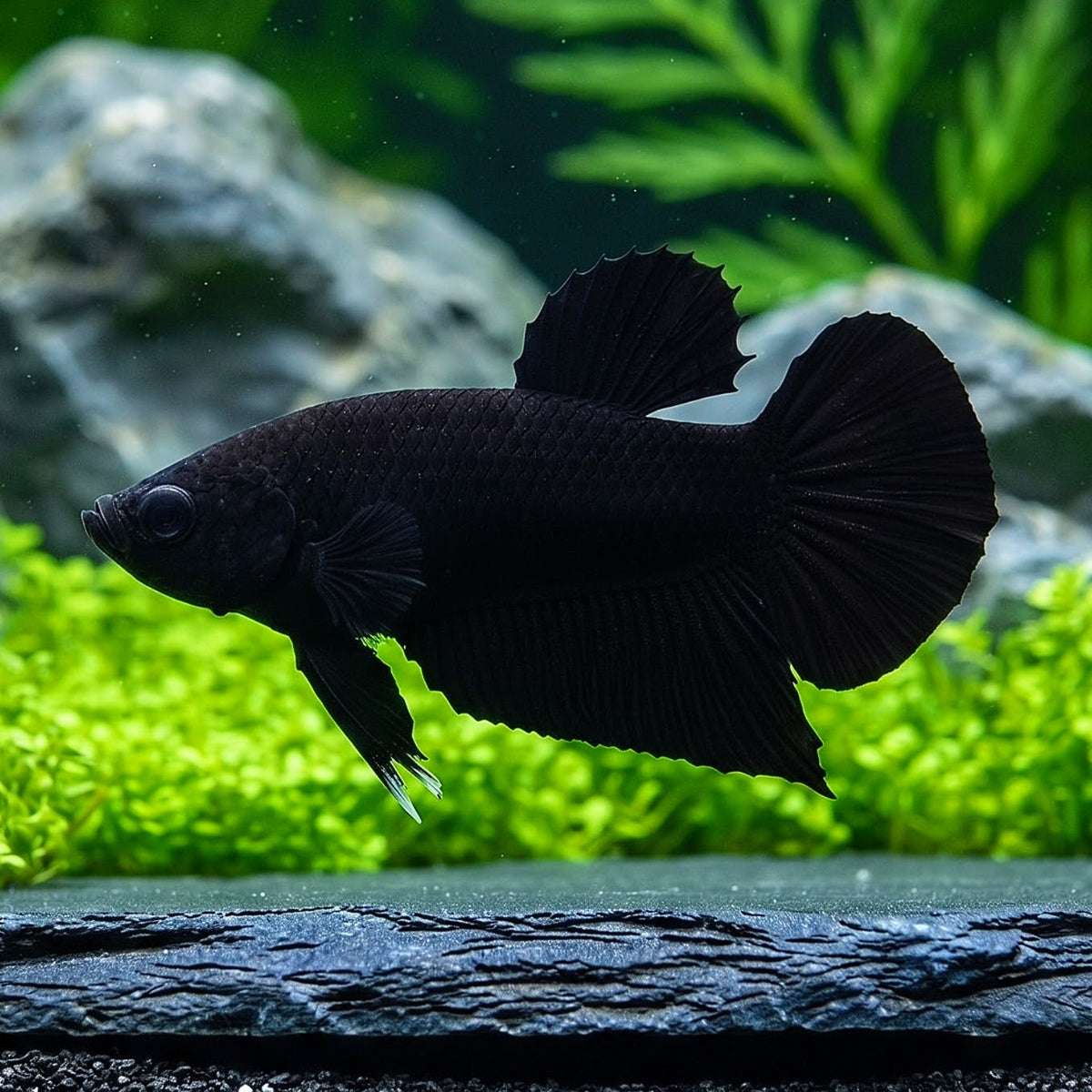 Kampffisch Black Betta splendens – Plakat