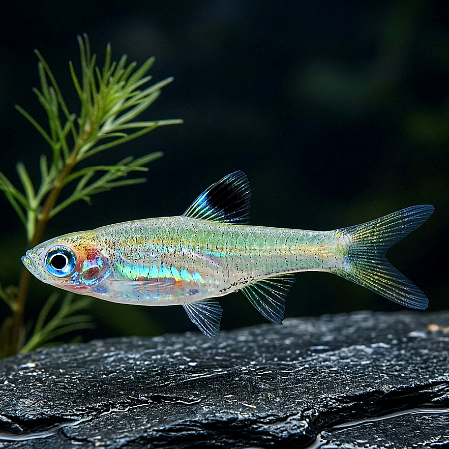 Kleiner Leuchtaugenbärbling – Rasbora dorsiocellata (Brevibora dorsiocellata)