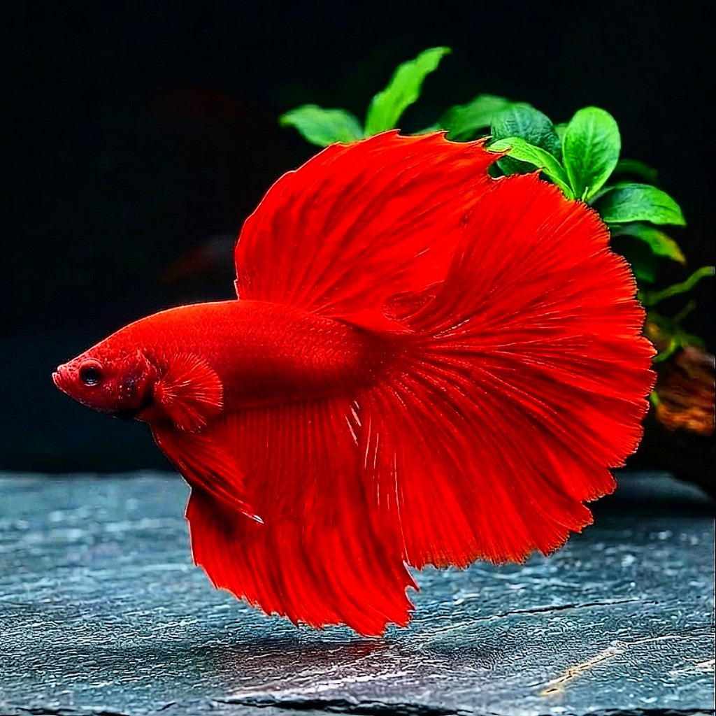 Kampffisch Betta splendens – Halfmoon Super Red
