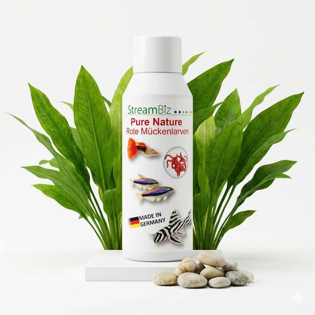 StreamBiz Pure Nature Rote Mückenlarven – Natürliches Premium-Futter für Zierfische & Garnelen - AS+ AquaTimo