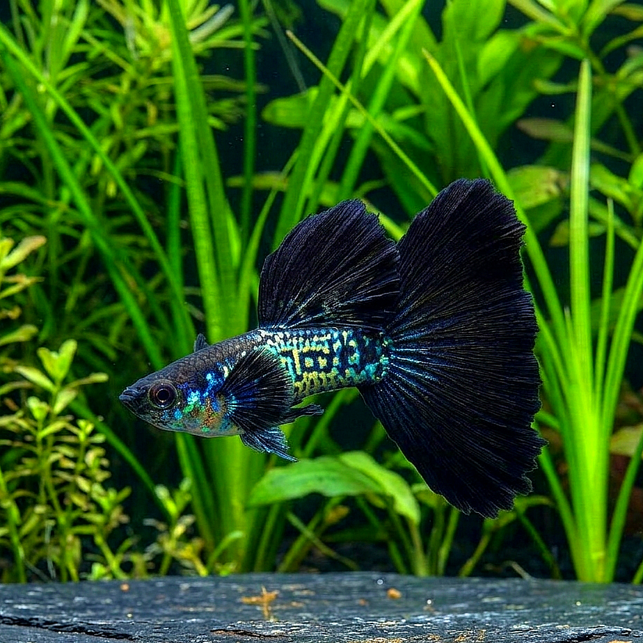 Hochzucht Guppy - 🖤 Black Cobra