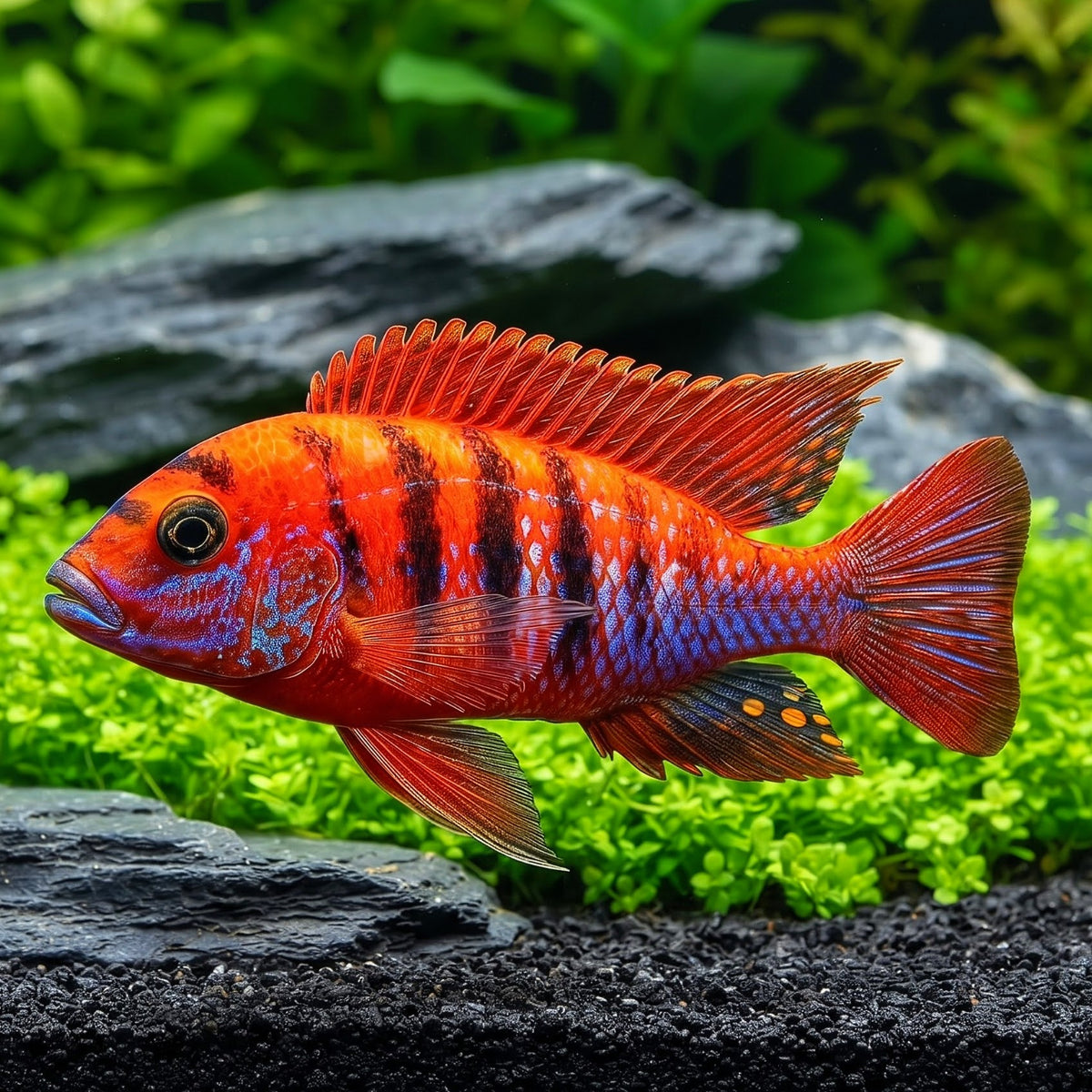 Labidochromis sp. „Hongi“ Red Top Schweden – Der kontrastreiche Blickfang aus dem Malawisee