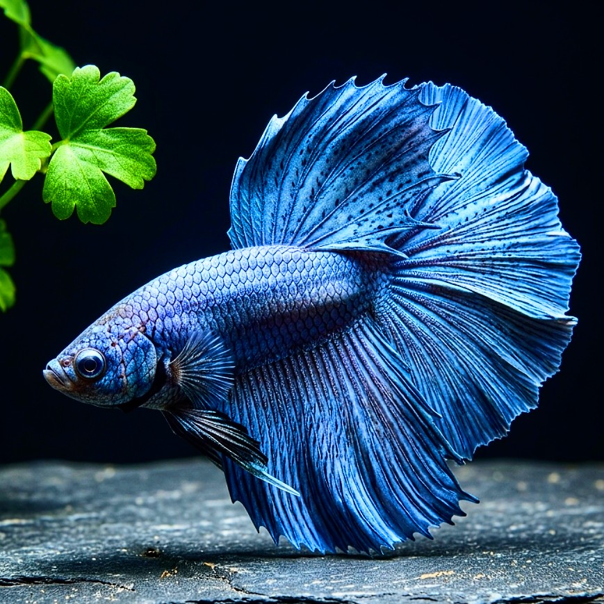 Kampffisch Betta splendens – Halfmoon Grau