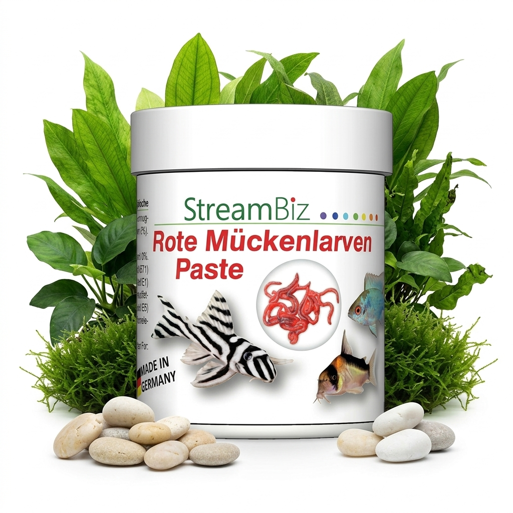 StreamBiz Rote Mückenlarven Paste – Premium-Zierfischfutter für Vitalität, Abwechslung & starke Farben - AS+
