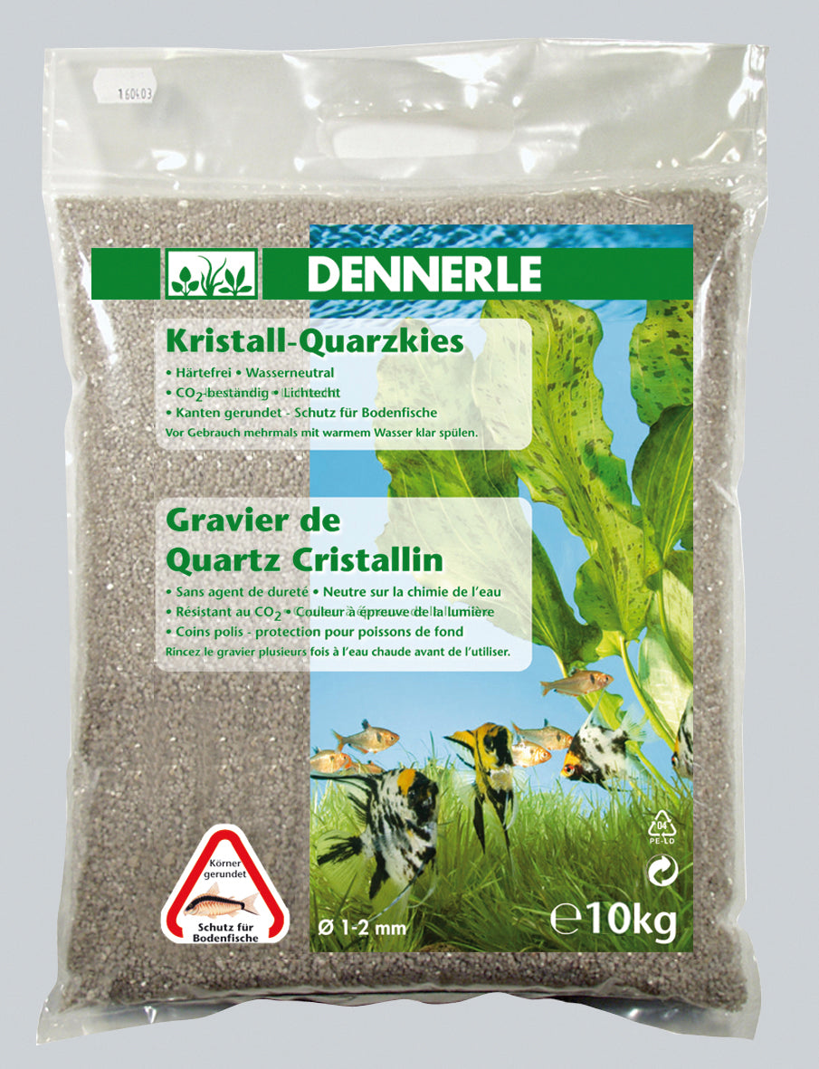 Dennerle Aquarienkies Naturweiß 10 kg - Bodengrund für Aquarien - Körnung 1-2 mm - AS+