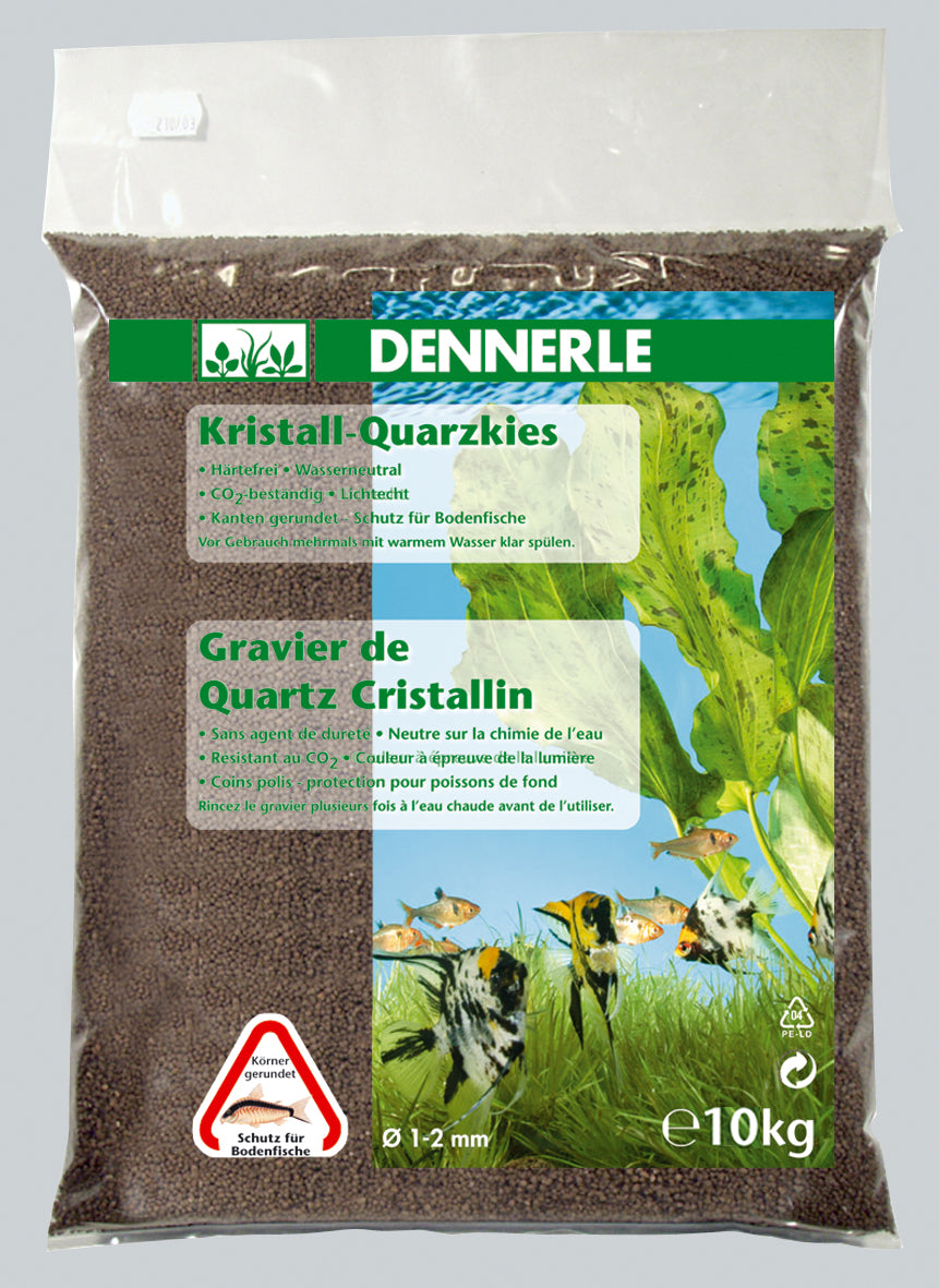 Dennerle Aquarienkies Dunkelbraun 10 kg - Bodengrund für Aquarien - Körnung 1-2 mm - AS+